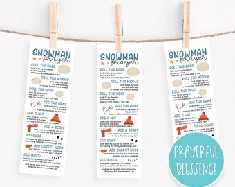 Snowman Prayer Bookmark & Build-a-Snowman Printable | Christian Kids Winter Activity | Faith-Based Christmas Craft