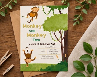 Monkey See Birthday Invitation