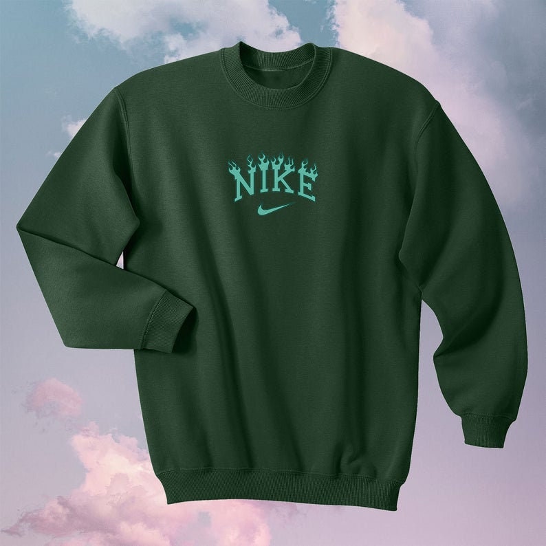 Nike Green Unisex inspired classic Heavy Blend Crewneck Etsy