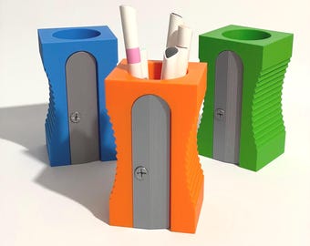 Pencil holder giant sharpener – 3D printed – retro, sustainable and individual