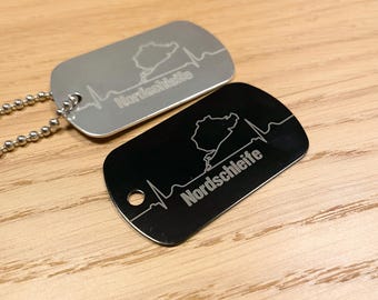 Nürburgring Nordschleife pendant, dog tag, metal