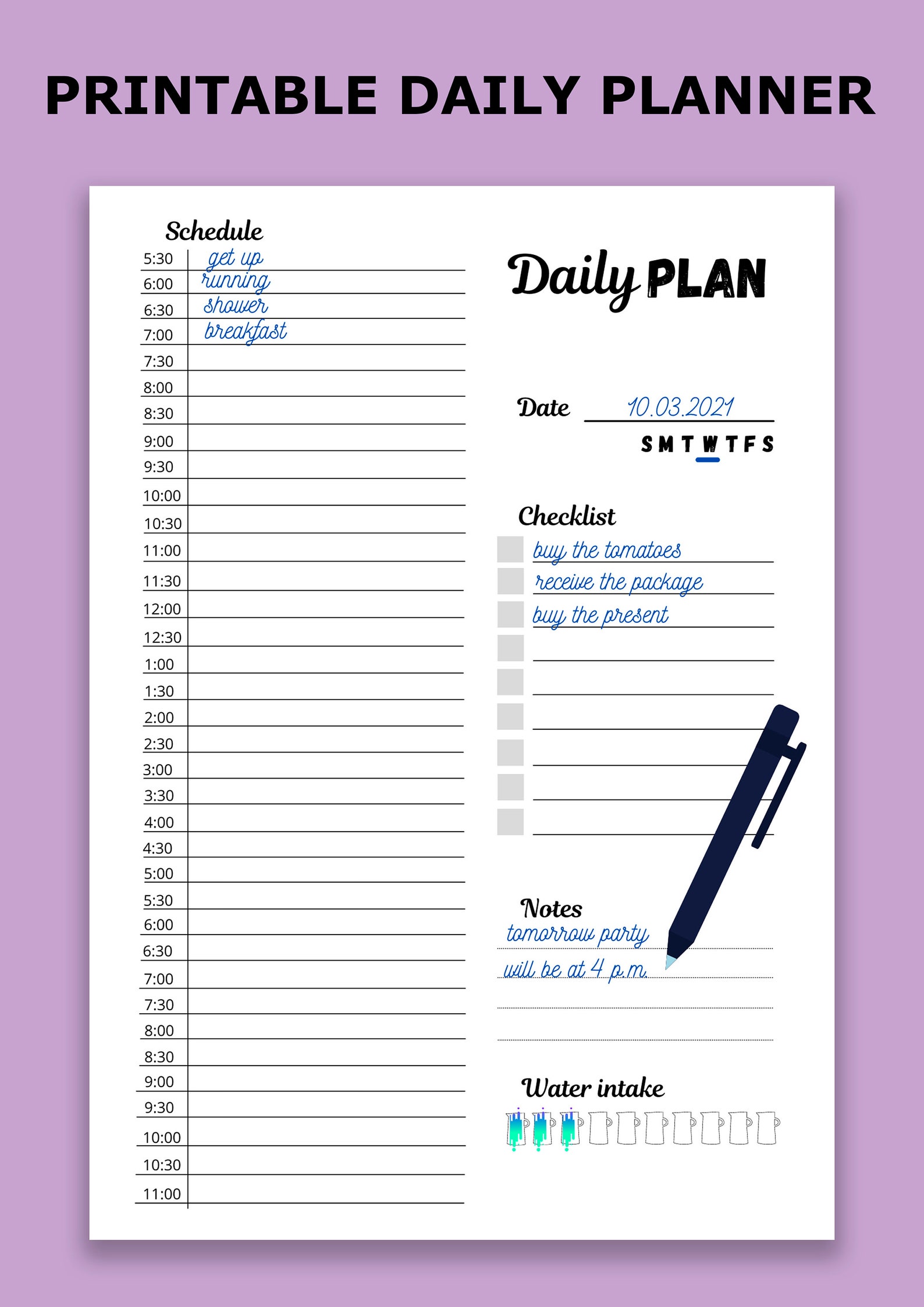 4 sizes 30 Minute Daily Planner Digital Minimalist Planner | Etsy