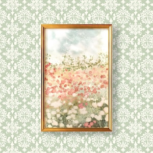 Floral Spring Printable Wall Art, Wildflower Landscape Print, Abstract Flower Spring Print, Flower Meadow Oil Painting, Vintage Art Print