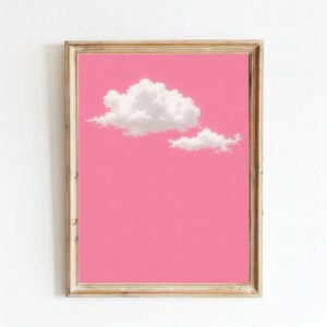 Cotton Candy Cloud Wall Art, Y2K Pink Aesthetic Print, Coquette Bedroom Poster, Girly Room Printable