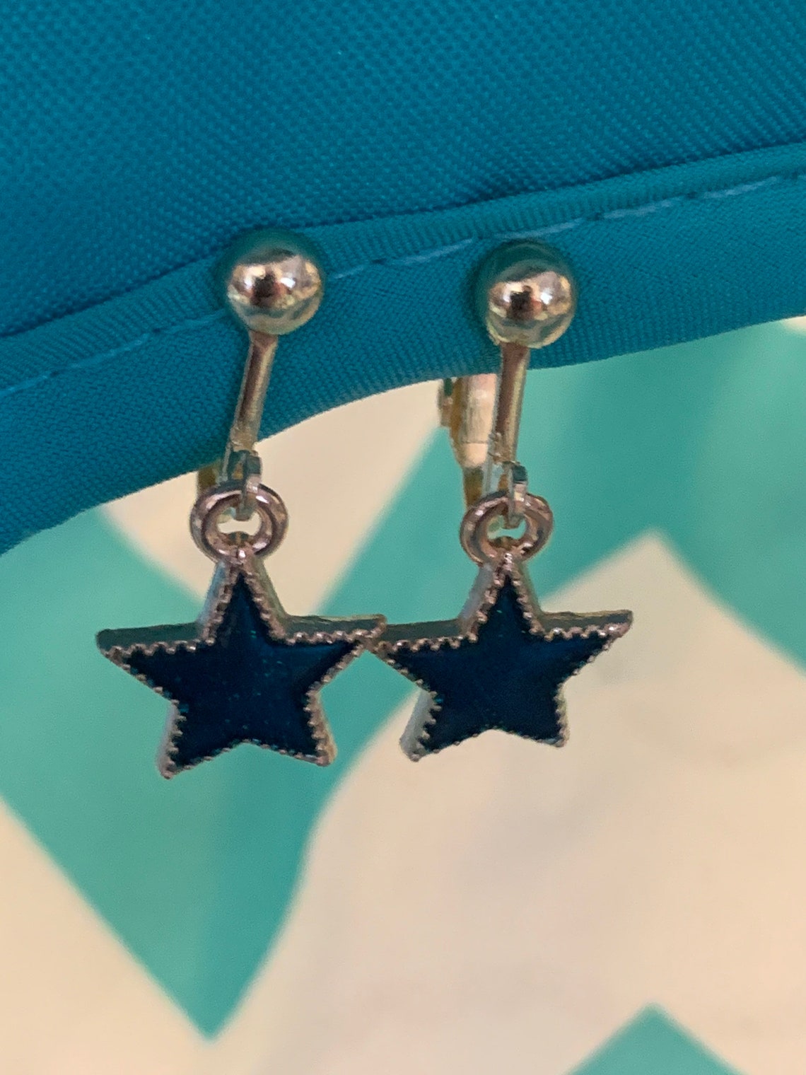 Clip on Earrings with Stars Etsy