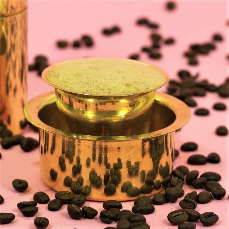 Indian Traditional Brass Filter Coffee Cup Set South Indian Etsy