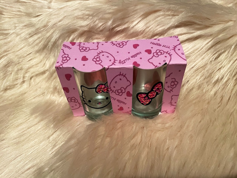 Hello Kitty Inspired Shot Glass Set Hello Kitty Hello Kitty Etsy