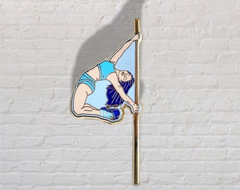 Pole Dancer Glitter Enamel Pin - Melody
