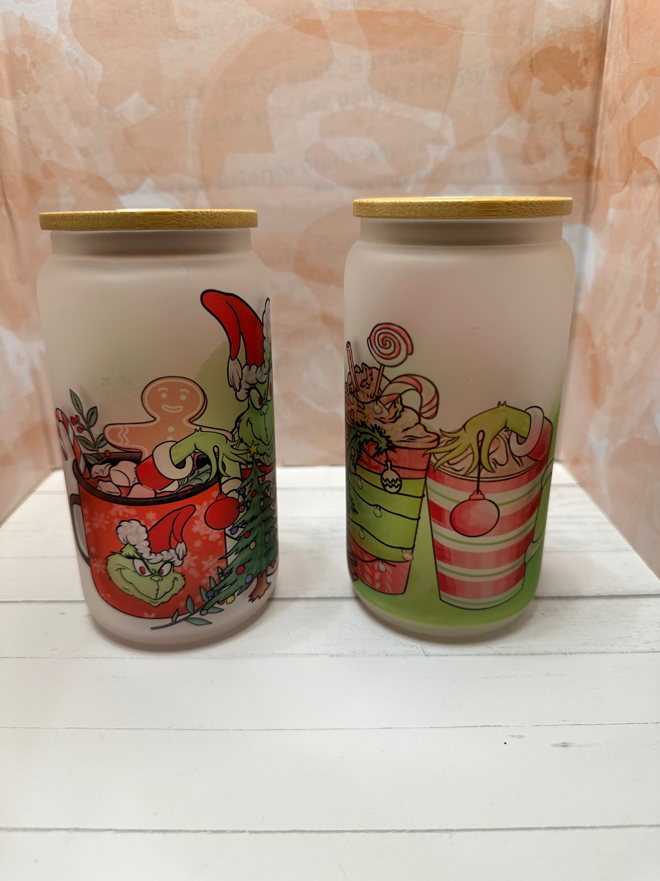 Grinch Weihnachten 16 Unzen Glas Dose Tasse mit Deckel und Etsy.de
