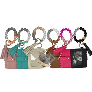 Wristlet wallet, Women's wristlet, Silicone beaded Wristlet, Christmas Gift, Custom Wristlet, Custom Keychain, Teacher gift