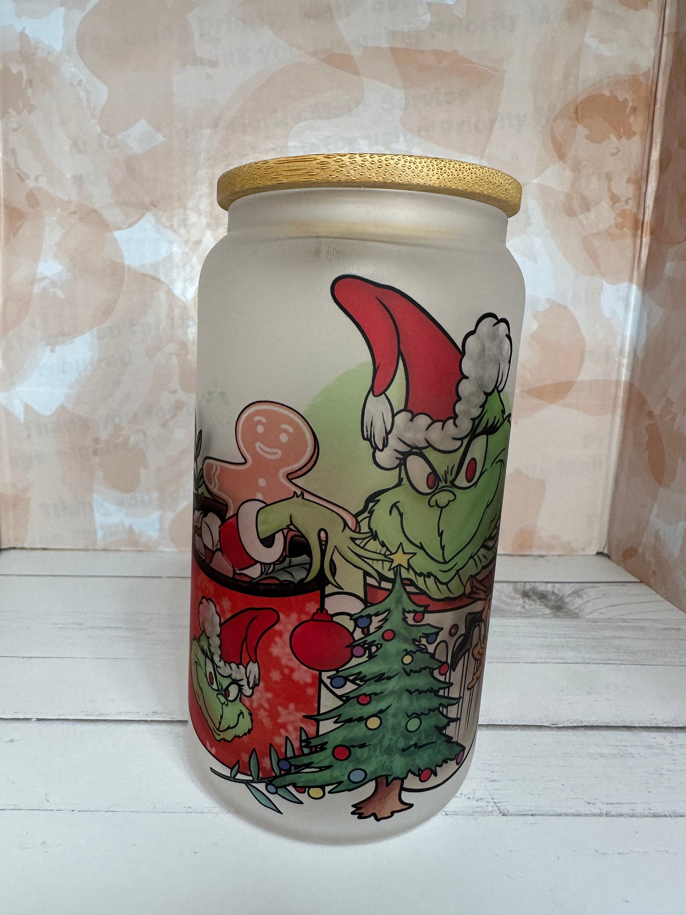 Grinch Weihnachten 16 Unzen Glas Dose Tasse mit Deckel und Etsy.de