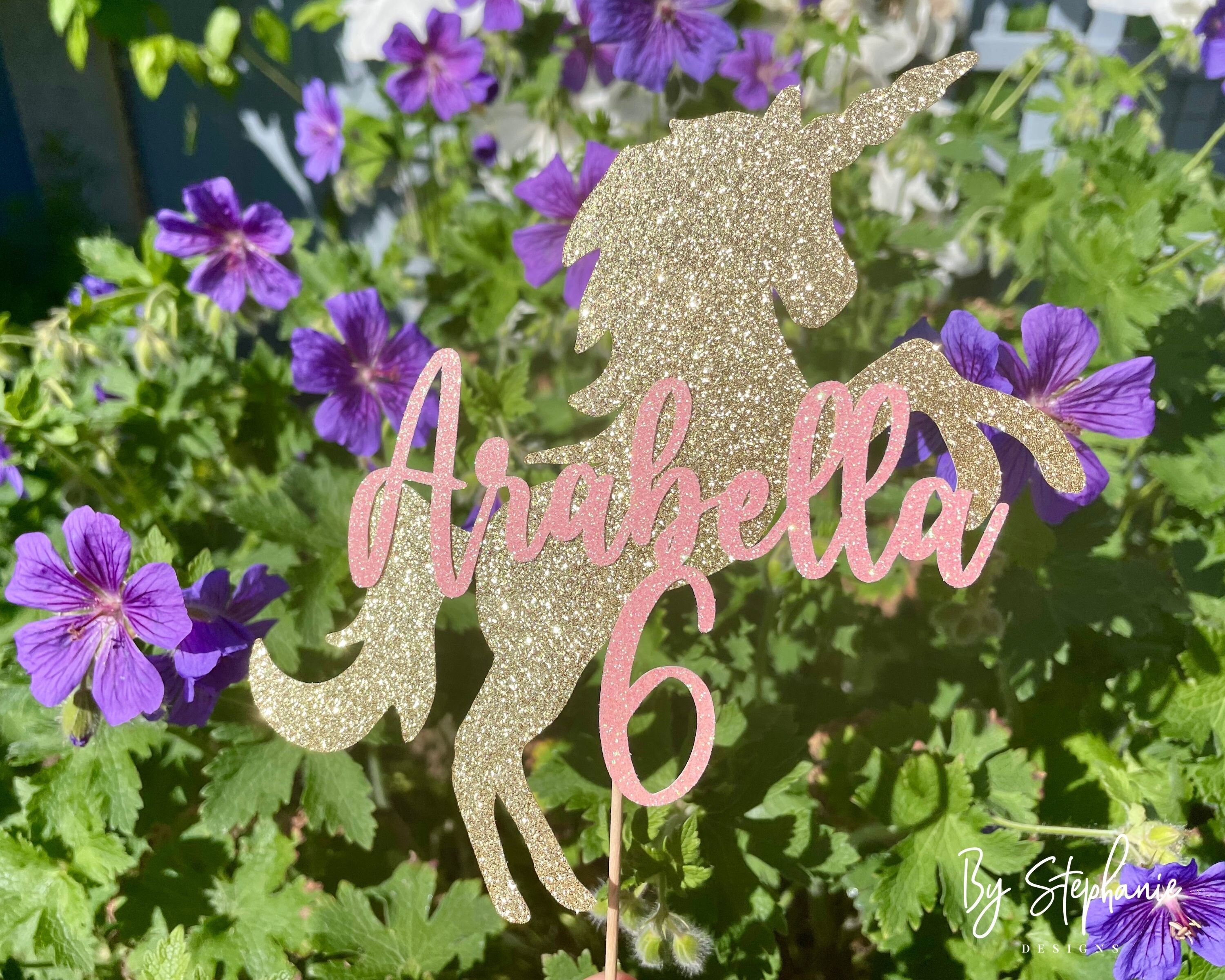 Unicorn Cake Topper Personalised Unicorn Cake Unicorn Etsy UK