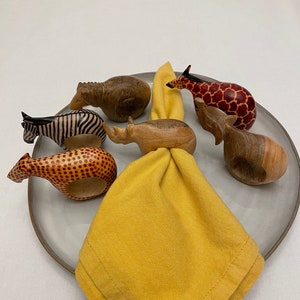 Napkin ring - Mahogany Safari Animal - set of 6