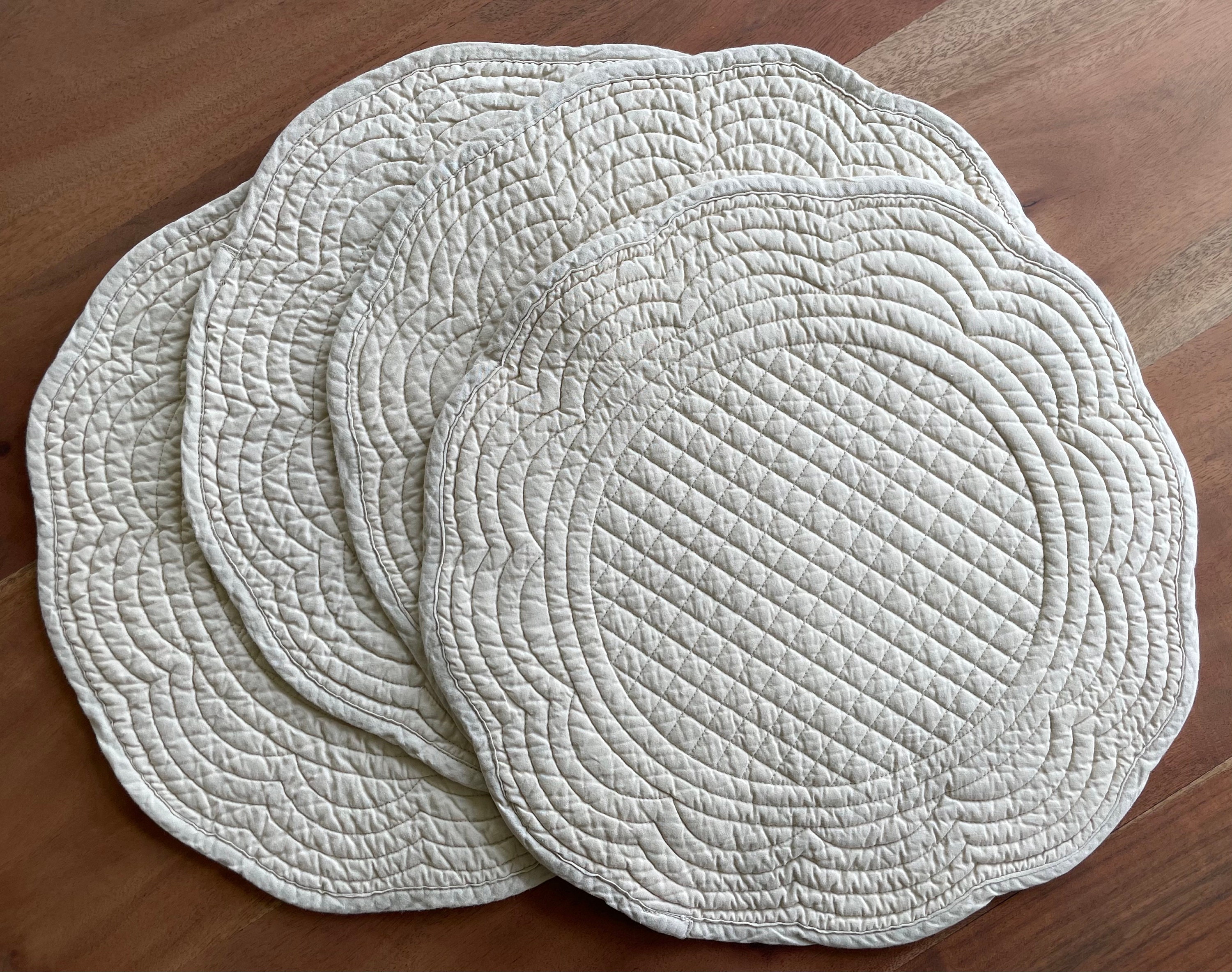 Round Quilted Placemat Set of 4 Etsy