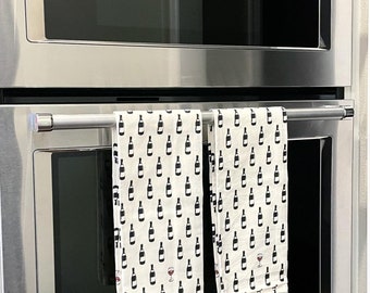 Bottle dots printed dish towel