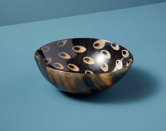 Bowl horn peacock medium