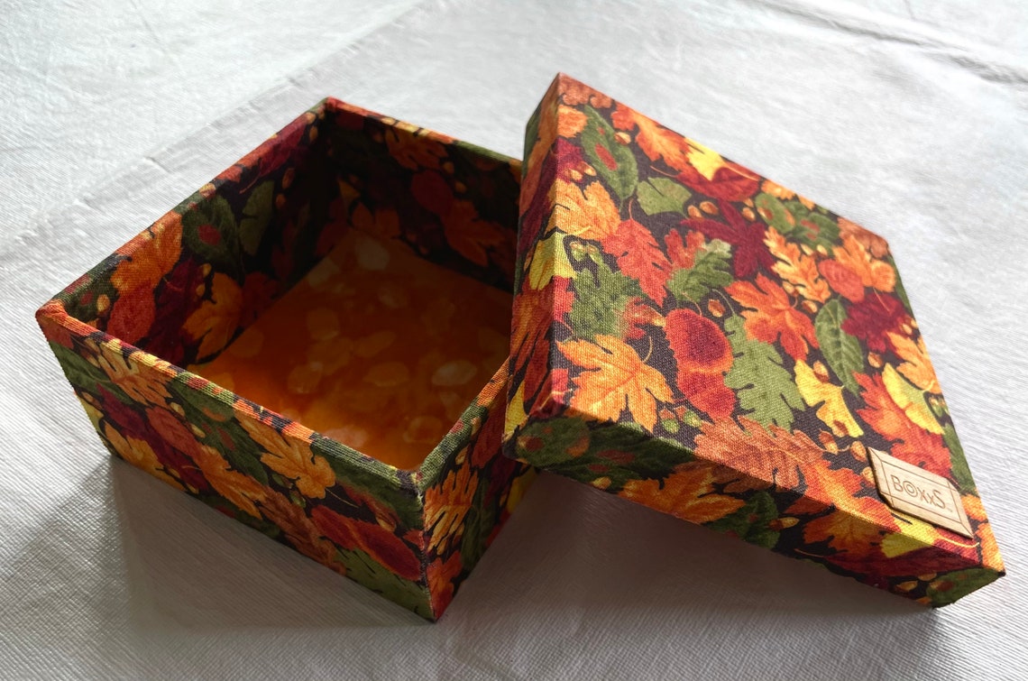 Fabric covered wood box with lid Etsy