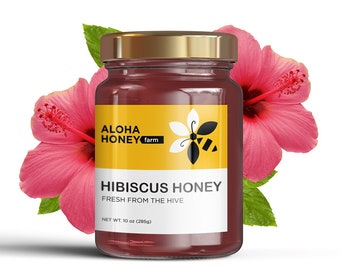 Hibiscus Honey - Organic Infused Raw Superfood Honey - Hawaii Gifts for Her