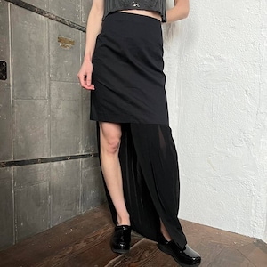 A.F. Vandevorst Long Pleated Half Open Panelled Skirt