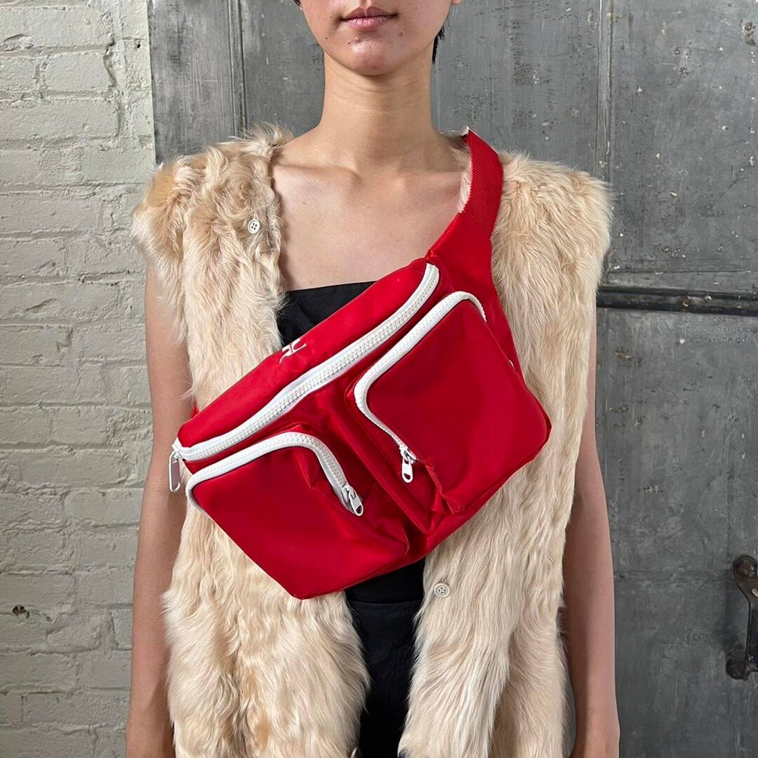 COURREGES Red Body Bag W/ Emblem Logo Etsy