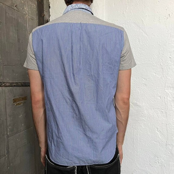 A*.様 MSAKI MATSUSHIMA PARIS design shirt MASAKI MATSUSHIMA 90s Archive Blue and Grey Crackled Paint