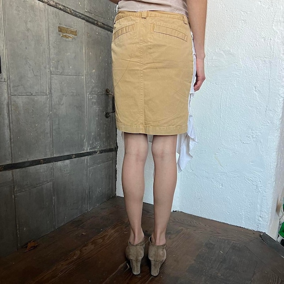 ITALIAN BRAND Flowy White & Khaki Back Skirt - image 4
