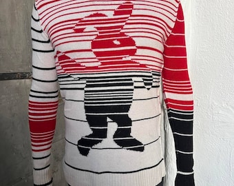 MARNI Dancing Bunny Sweater White Black Red Colorway Sz 40 / M