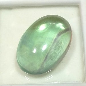 Natural Fluorite Gemstone AAA Quality, Fluorite Cabochon, Semi Precious Handmade Fluorite Loose Stone For Jewelry Making 25x18x10 MM, 40 CT.