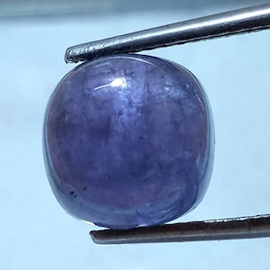5 Carats. Natural Tanzanite Cabochon. Cushion AA Grade Blue Color. 9X9X6 MM. Translucent Tanzanite Loose Gemstone. Deep Color .