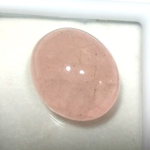 22 Carats! Pink Color Morganite Cabochon Oval Shape. 19x16x9 MM Size. Pink Color. For Making Jewelry. Tranclucent Cabochon. Loose Gemstone.