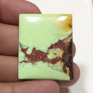 Lemon Chrysoprase Cabochon / High Quality Lemon Chrysoprase Gemstone / For Jewelry / Rectangle Shape / 46 Ct. / 34x28x5 MM / Loose Gemstone.