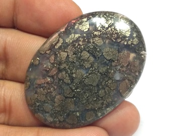 77 Carat, Natural Marcasite Cabochon Gemstone, 42x30x6 MM, Marcasite Jewelry, Semi Precious Handmade Hand Polish Marcasite Loose Gemstone.