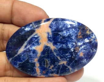 Sodalite Gemstone, AAA quality Sodalite, Cabochon Sodalite, Natural Sodalite for jewelry making, Loose Gemstone, 75 Carat, 53x34x6 MM.