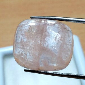 19 Carats! Pink Color Morganite Cabochon Cushion Shape. 22x19x6 MM Size Pink Color For Making Jewelry. Tranclucent Cabochon. Loose Gemstone.