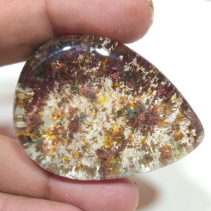 210 Carat Amazing Lodolite Garden Quartz Cabochon Natural Garden Quartz Gemstone 50x38x15 MM Top Quality Handmade Garden Quartz Loose Stone.