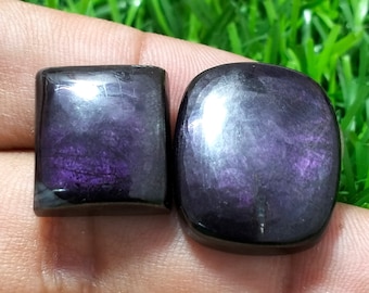 45 Carat, Natural Purpurite Cabochon Gemstone 2 pics Lot, Oval Purpurite Crystal, Purpurite Cabochon, Jewelry Making Stone, Healing Stones.