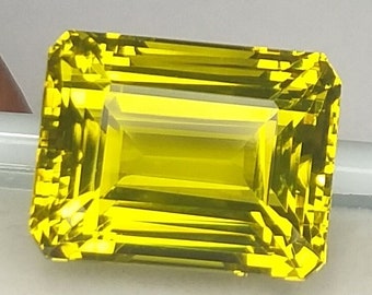 25 Carat. Top Quality Natural Lemon Quartz 18x14x12 MM. Octagon Shape For Ring Faceted Calibrated Stone. Normal Cutting Loos Gemstone.