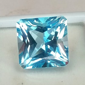 Swiss Blue Topaz Faceted Sparkling Stone Square Shape Normal Cut Reasonable Price Loose Gemstone. Sezer Cutting 22 Carats 15x15x11 MM Swiss Blue Topaz Faceted Sparkling Stone Square Shape Normal Cut Reasonable Price Loose Gemstone. Sezer Cutting 22 Carats 15x15x11 MM