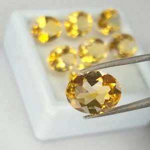 Natural Citrine Quartz Faceted. 10X8X6 MM. Checker Board Cutting. Oval Shape. For Jewelry. Normal Cutting. Price Per Pieces. Loose Gemstone.