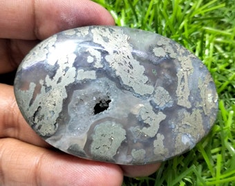 113 Carat, Natural Marcasite Cabochon Gemstone, 55x38x5 MM, Marcasite Jewelry, Semi Precious Handmade Hand Polish Marcasite Loose Gemstone.