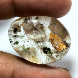 56 Carat. Amazing Lodolite Garden Quartz Cabochon Natural Garden Quartz Gemstone 28x22x13 MM Top Quality Handmade Garden Quartz Loose Stone.