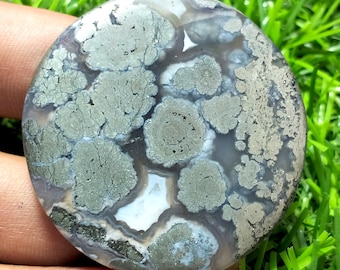 127 Carat, Natural Marcasite Cabochon Gemstone, 44x44x6 MM, Marcasite Jewelry, Semi Precious Handmade Hand Polish Marcasite Loose Gemstone.
