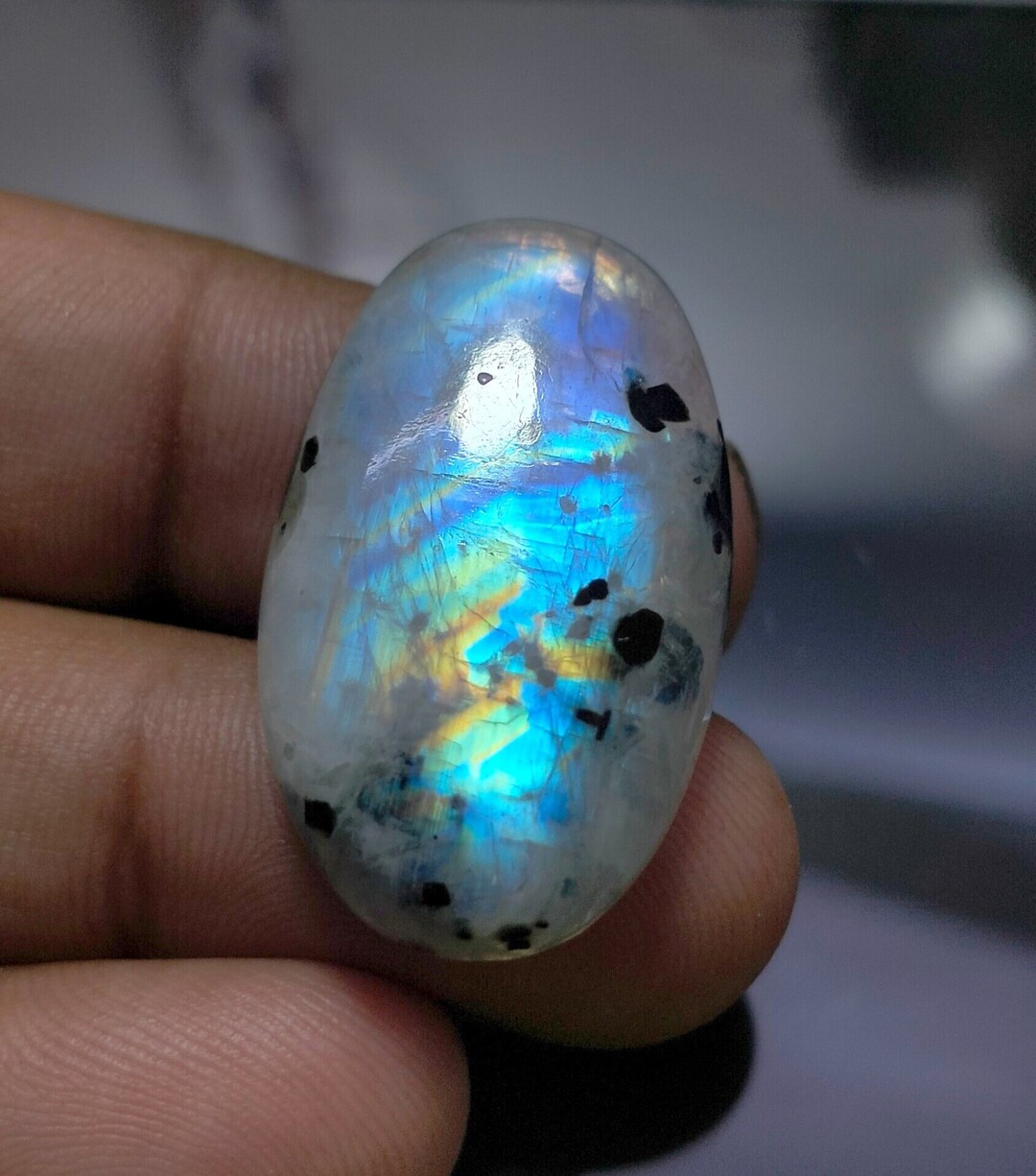 31 Carats SUPERB Multi Fire Rainbow / Natural Rainbow Moonstone Oval ...