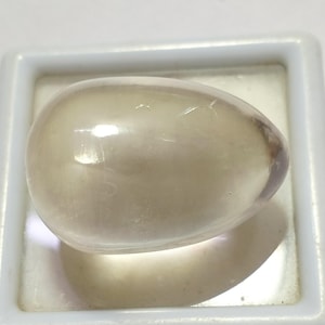 81 Carat, Beautiful Natural Crystal Quartz Bullet Cabochon Gemstone, Excellent Quality Handmade Cab, Drops Shape 30x20 MM, Loose Gemstone.