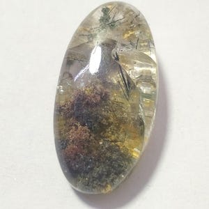 43 Carat. Amazing Rutile Lodolite Garden Quartz Cabochon Natural Garden Quartz Gemstone 32x16x10 MM Top Quality Garden Quartz Loose Stone.