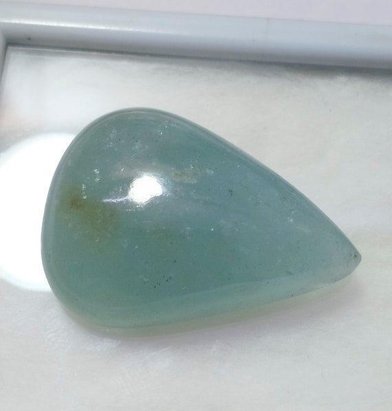 かっこよいツートーンカラー蝕像アクアマリンD/オマケ付き 57 カラット、アクアマリン カボション、アクアマリン ストーン ペア