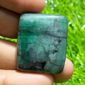 44 Carat. Natural Zambia Emerald Cabochon Gemstone. Octagon Emerald Cabochon Stone 28x24x6 MM Merry Christmas Making Jewelry Loose Gemstone.