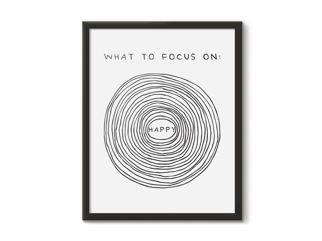 Happiness Printable Quote Art, Encouraging Quotes, Hand-drawn Happy ...