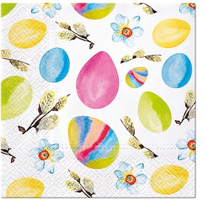 Tovaglioli per decoupage in carta velina pasquale a 3 strati, 33 cm x 33 cm, tovaglioli per il pranzo, confezione da 20 (Daffodills Easter)
