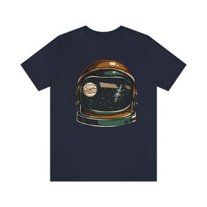 Camiseta de capacete de astronauta, astronauta, capacete espacial, camiseta de galáxia, camiseta engraçada masculina de espaço, camiseta de satélite espacial, camiseta de capacete cósmico